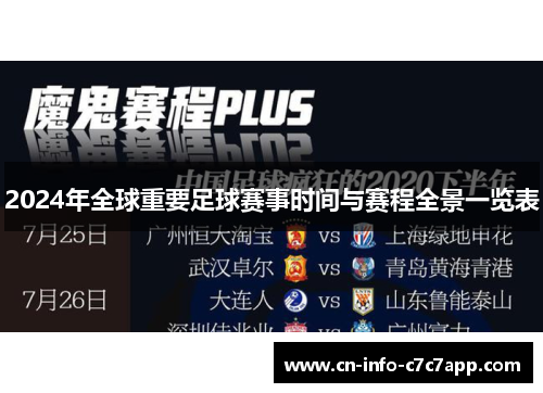 2024年全球重要足球赛事时间与赛程全景一览表